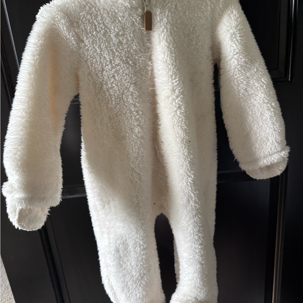 Cozy White Fleece Kids One Piece